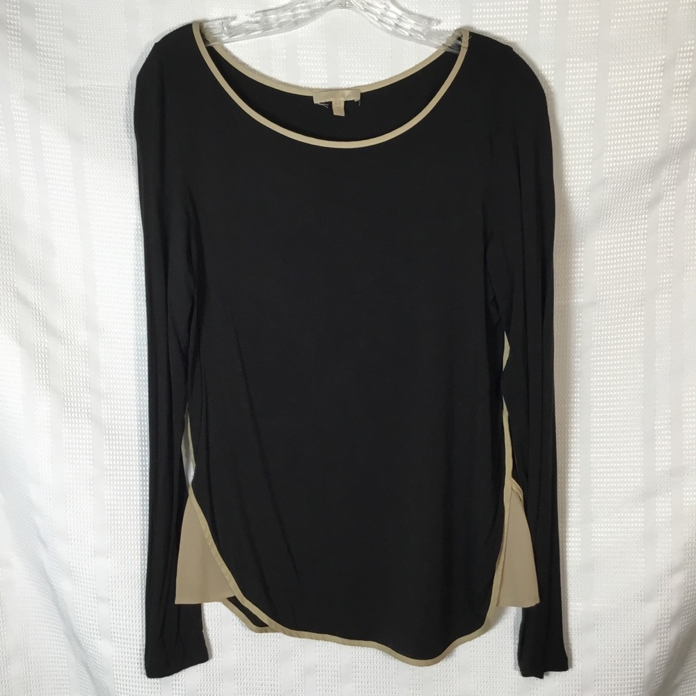Anthropologie Bordeaux Black Long‎ Sleeve Top Med